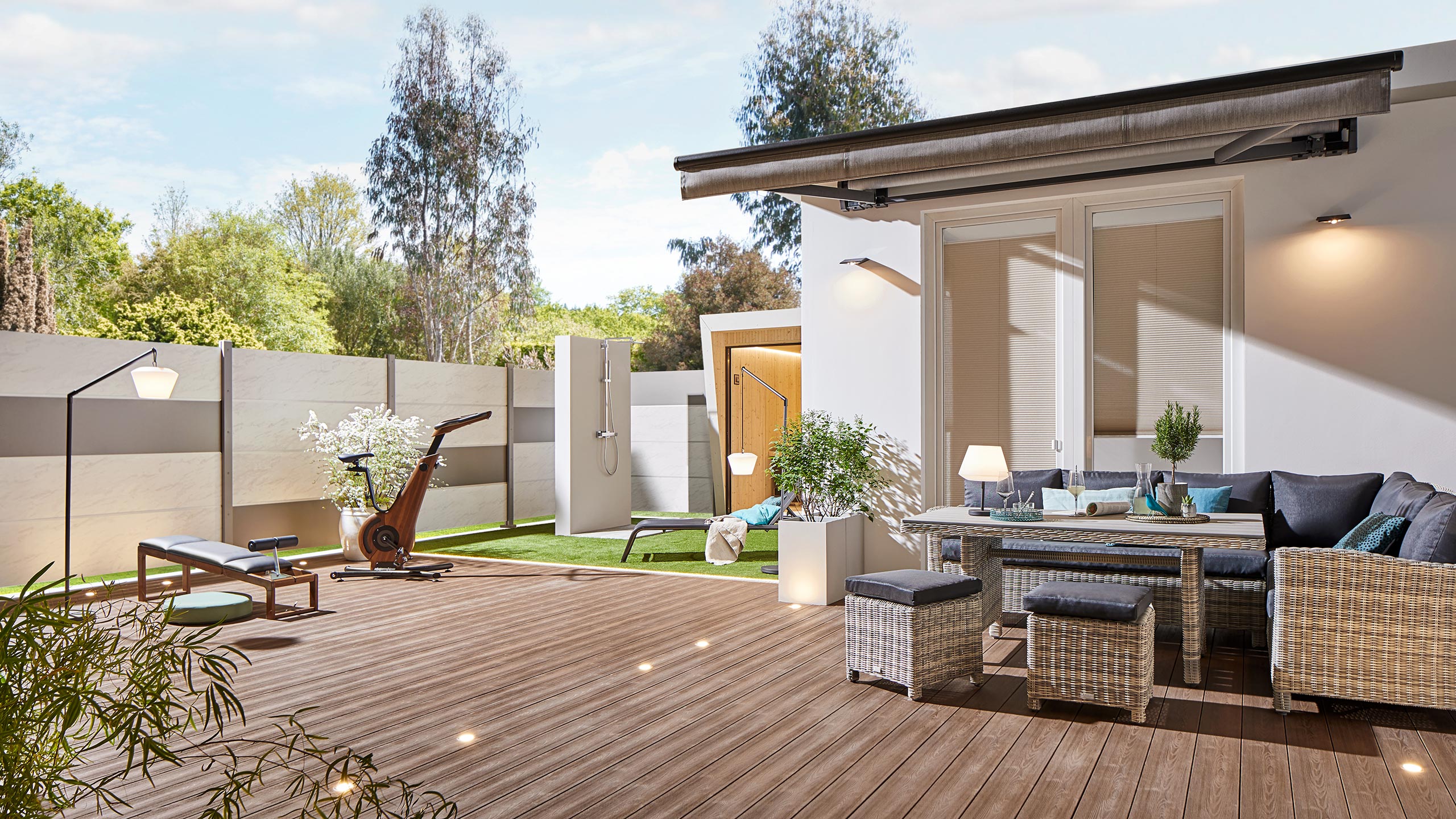 Slider: WPC-Terrassen mit Lichtspots | HolzLand Stoellger in Langenhagen