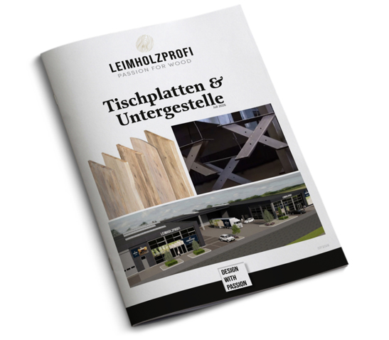 Katalog zu Tischplatten und Untergestelle der Leimholzprofis | HolzLand Stoellger
