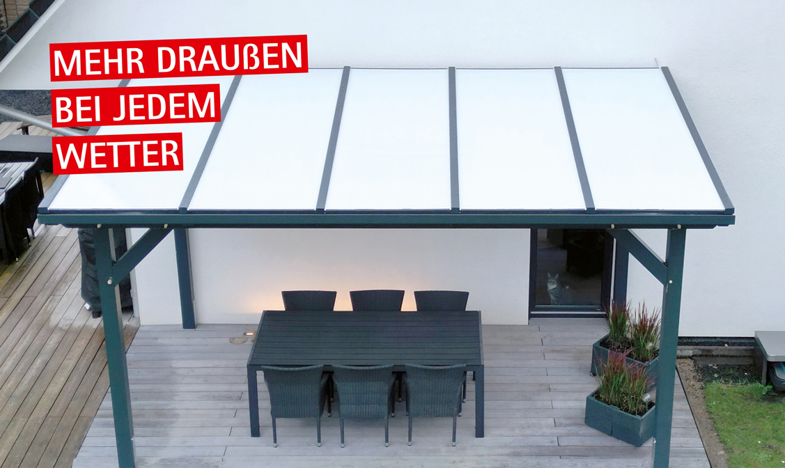Terassenüberdachung an Wohnhaus | Holzland Stoellger